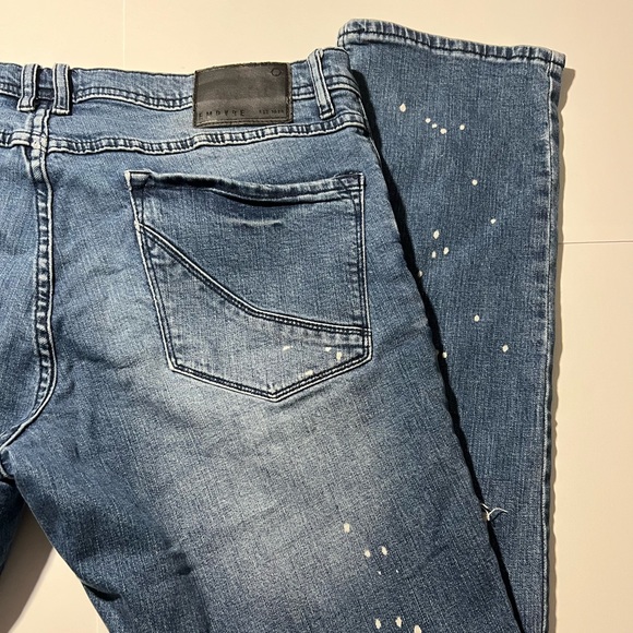 Blue ripped jeans paint splatter - Picture 2 of 6